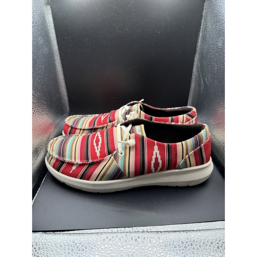 Ariat Hilo Slip-On Shoes WOMEN 9B Pastel Serape Aztec Print Moc Toe Comfort Lace - Picture 4 of 9